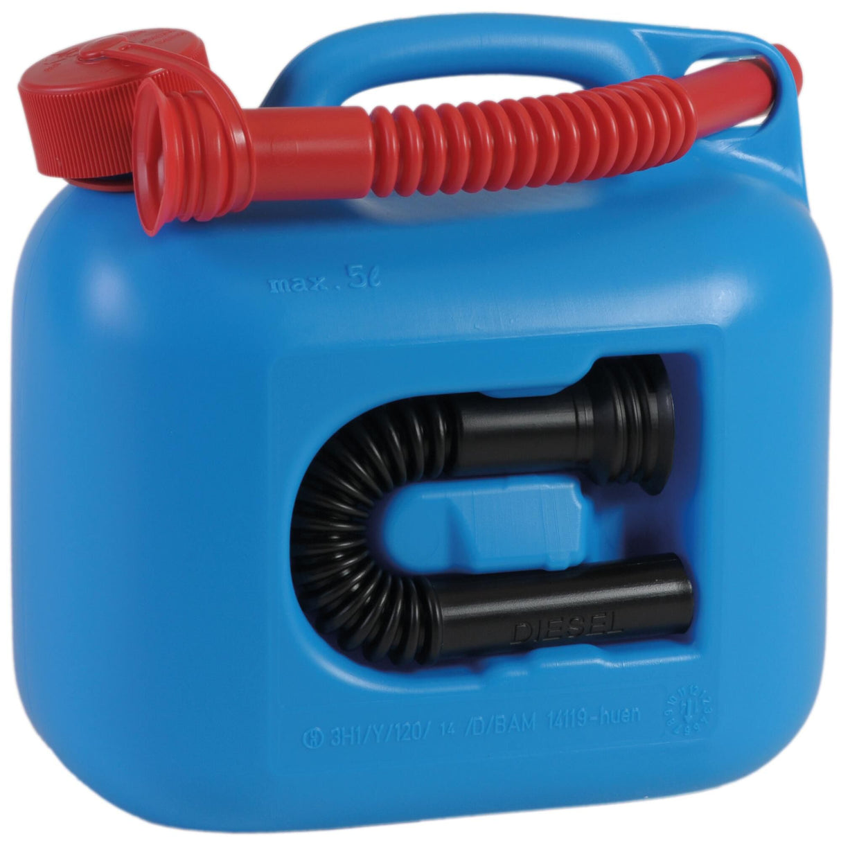 Hünersdorff jerrycan premium (un) gasoline canister 5l blue plastic, un