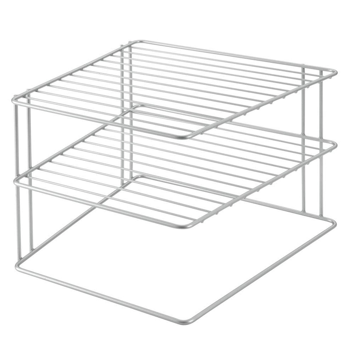 Metaltex space line plate rack 2 levels 25x25x19 cm silver