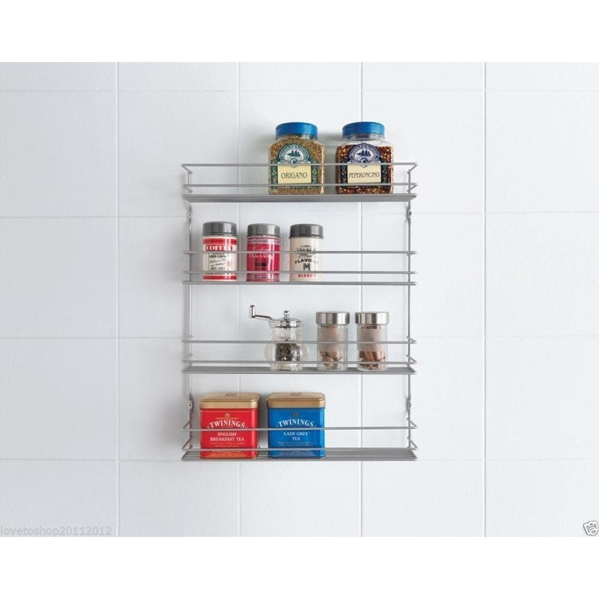 Metaltex space saver smart kitchen pepito spice rack 4 tiers 36x8x45 cm silver