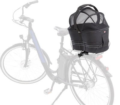 Trixie Bicycle Basket on the back black with cushion and hood