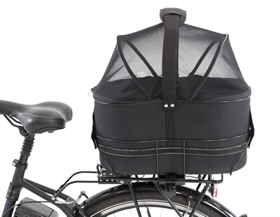 Trixie Bicycle Basket on the back black with cushion and hood
