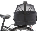 Trixie Bicycle Basket on the back black with cushion and hood