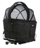 Trixie Bicycle Basket on the back black with cushion and hood