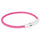 Trixie Collar Dog Flash Flash Light Collar USB TPU Nylon Pink