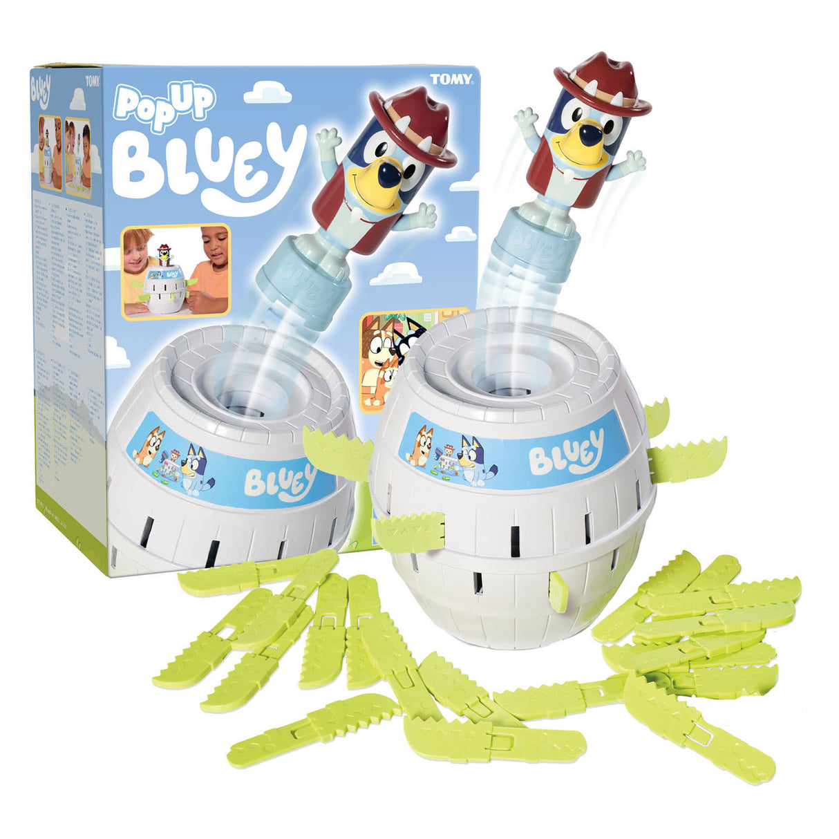 Tomy pop up bluey am Faass Kannerspill
