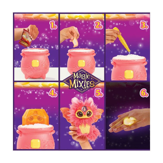 Moose Toys Magic Mixies Magical Gem Suprise Magic Ketel Fire - Make your Mixie Plushie