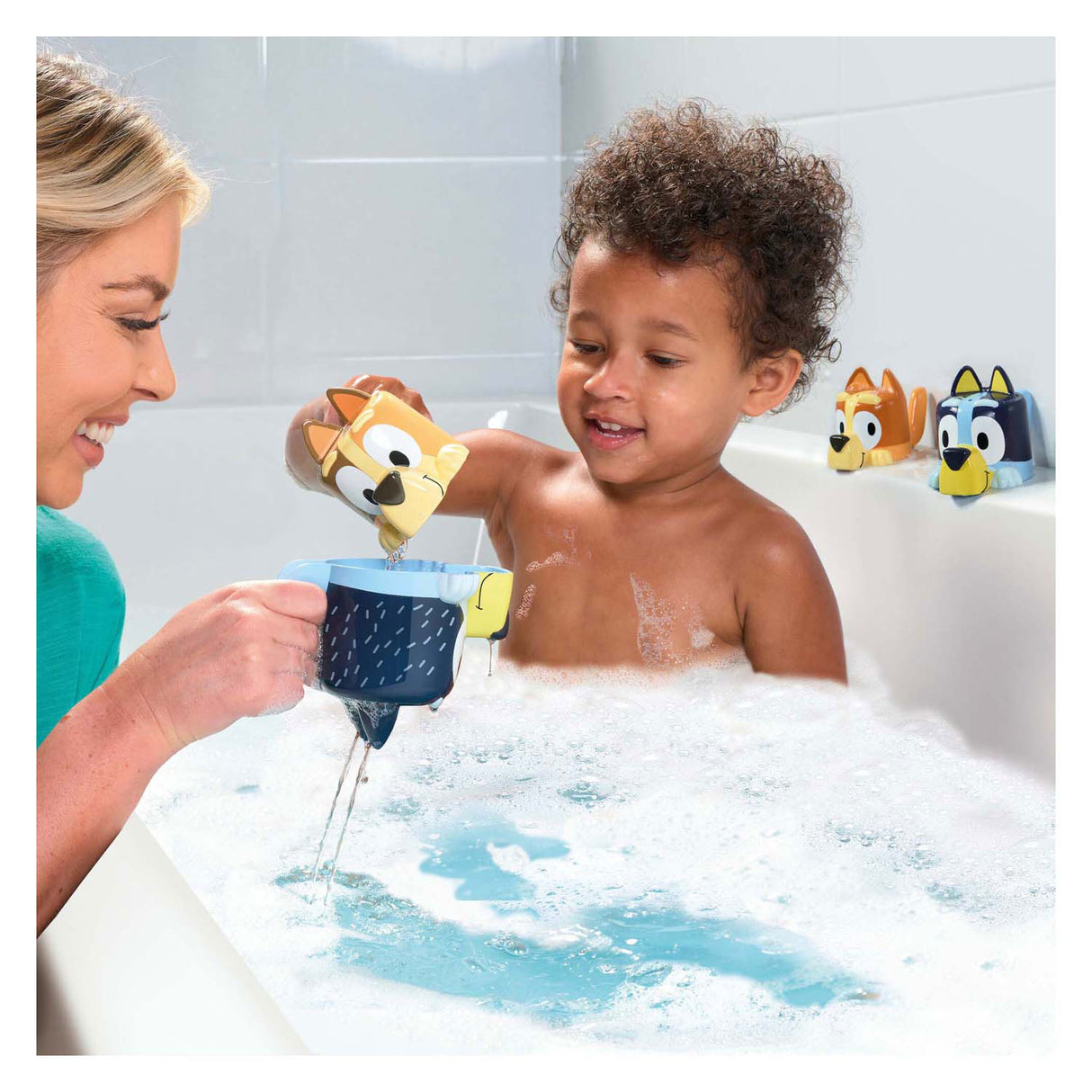 Tomy bluey family bath cups, 4 pcs.