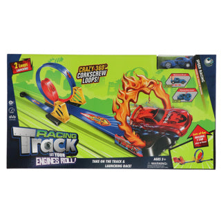 Les flammes de piste de course avec une boucle grande