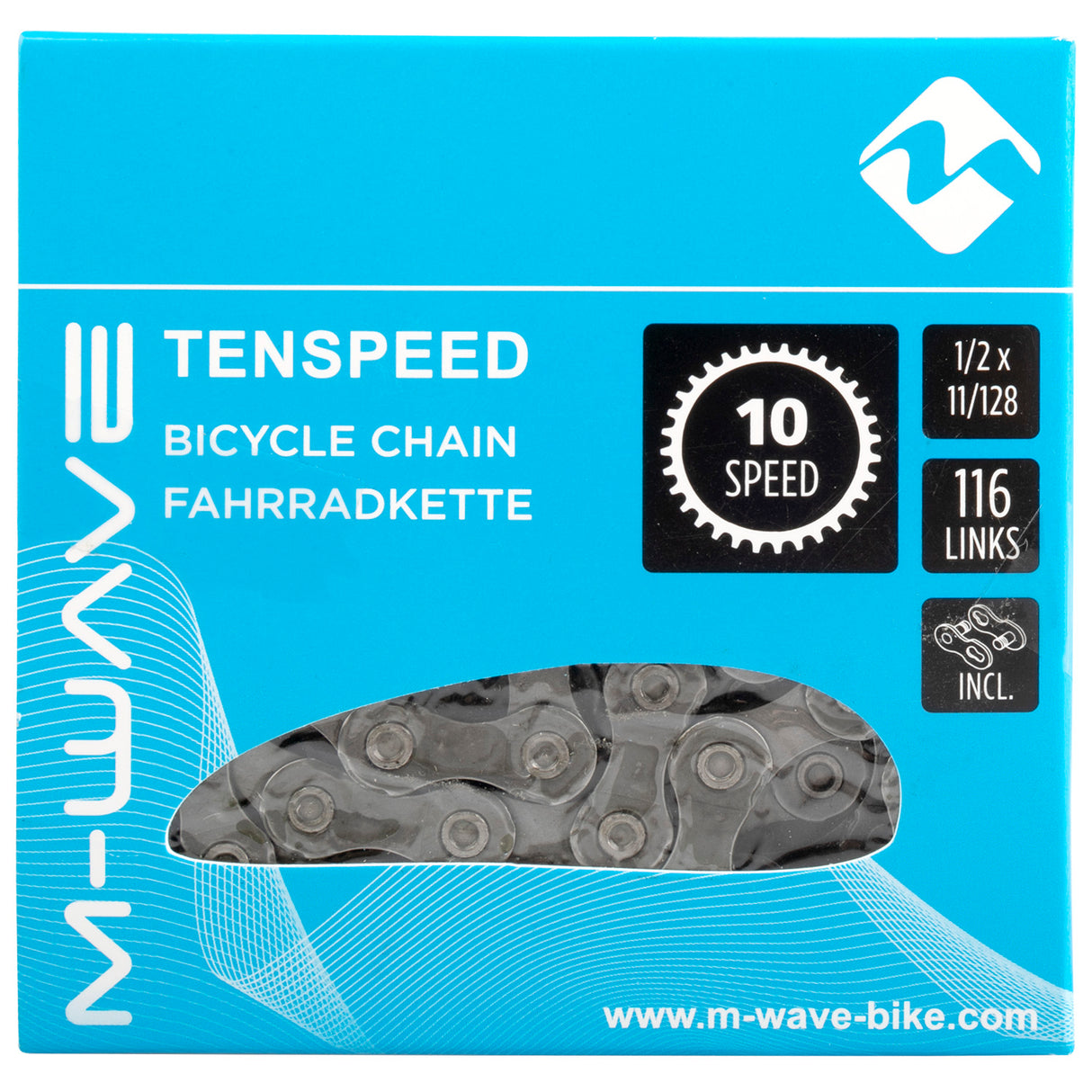 M-Wave Necklace KMC 10 Speed ​​1 2x11 128 116 Schakels Blister