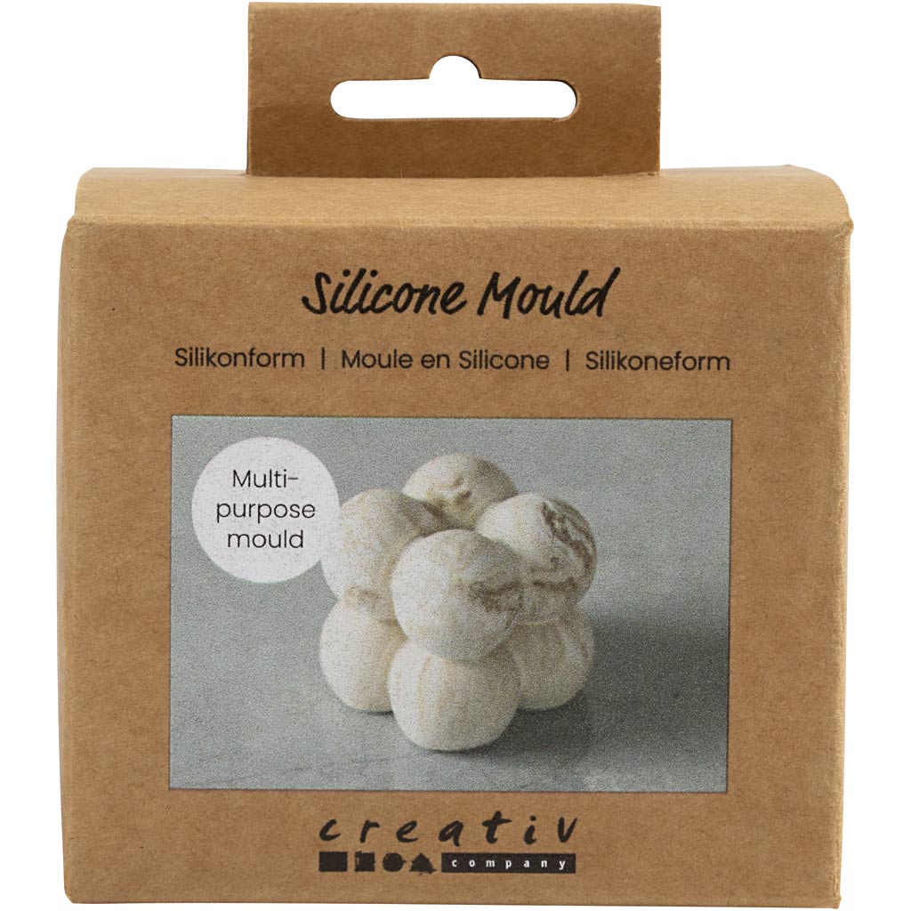 Creativ company siliconen vorm, vierkant met bubbels, h: 4 cm, b: 4 cm, d 4 cm, 1 stuk 1 doos