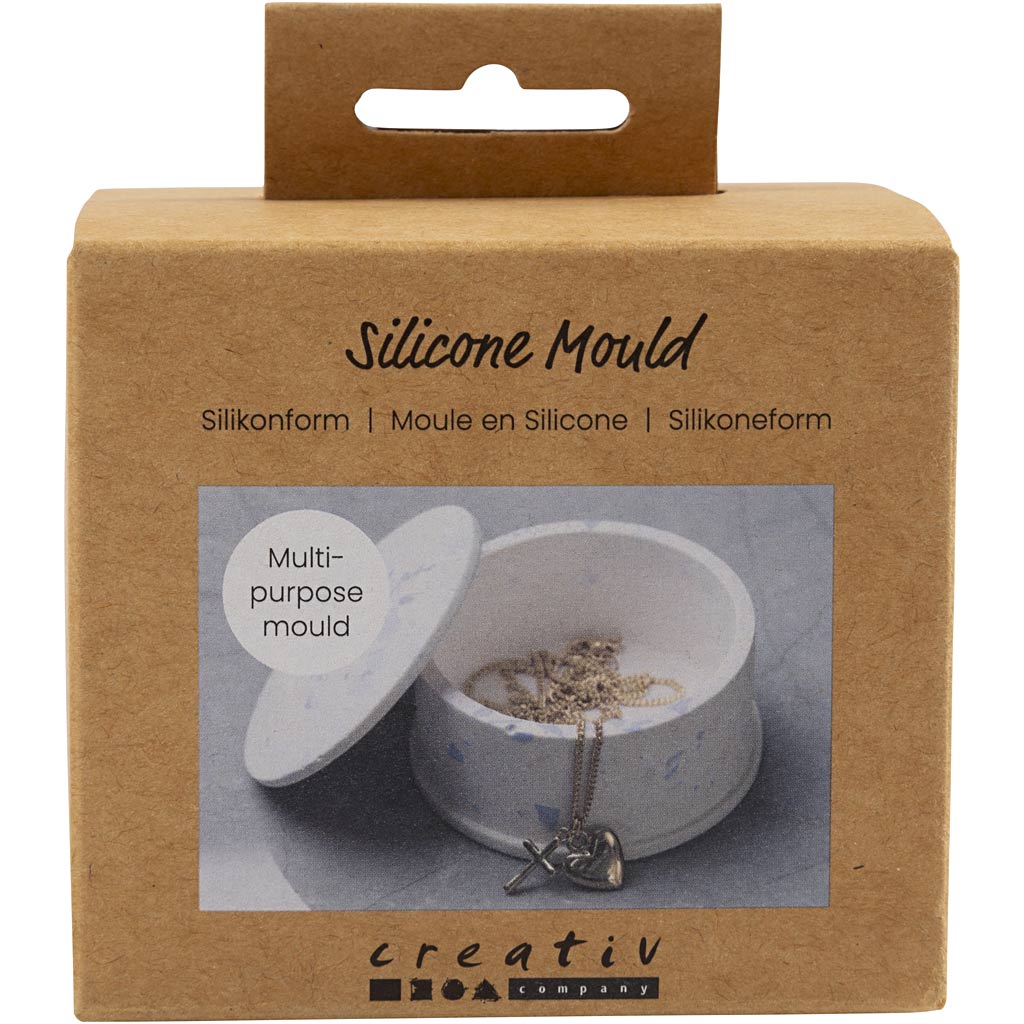 Creativ company siliconen vormen, pot met deksel, h: 4,5 cm, d 7,5 cm, 1 stuk 1 doos