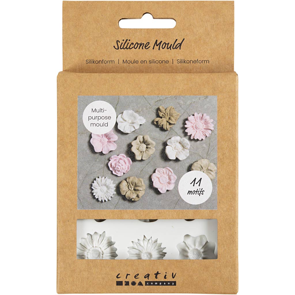 Creativ company siliconen vormen, madeliefjes, h: 0,5 cm, l: 2-2,5 cm, 1 stuk