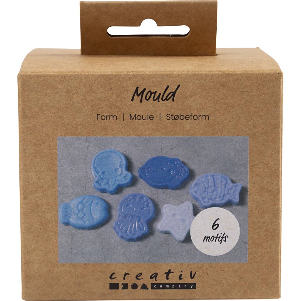 Creativ company mallen, oceaanthema, h: 1,2 cm, l: 4-6 cm, 6 stuk 1 doos