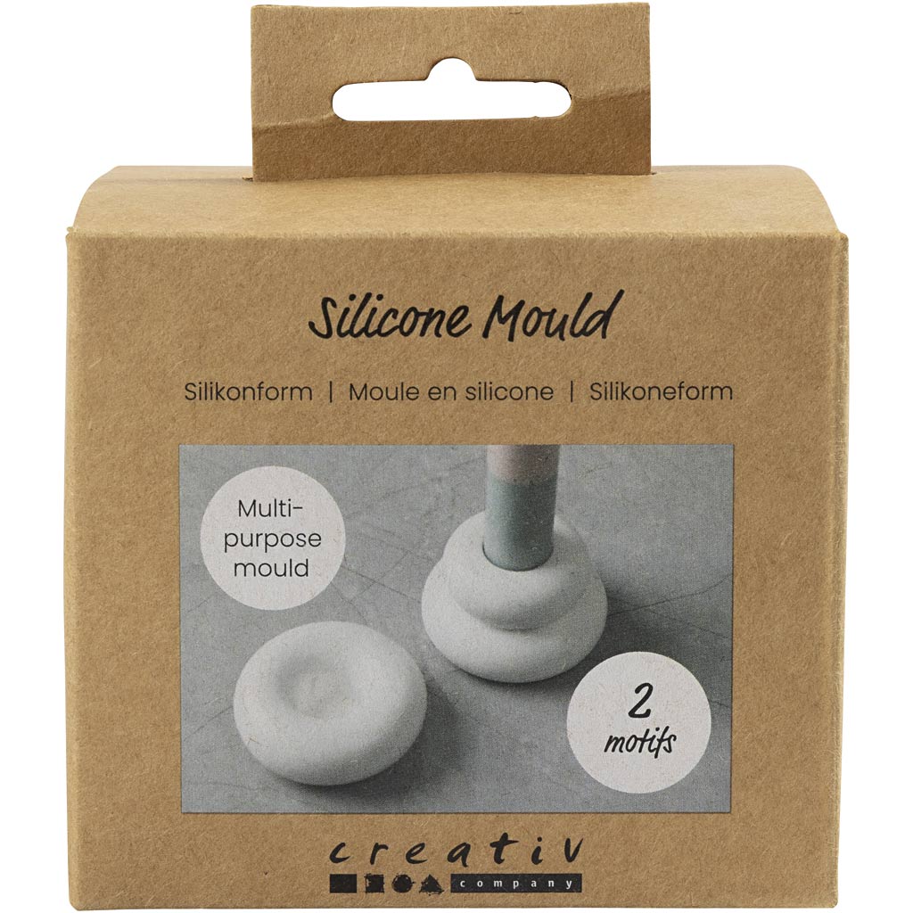 Creativ company silicone molds, donut-shaped candle holders, h: 2+3.8 cm, d 6+6.2 cm, matt transparent, 1 piece 1 box