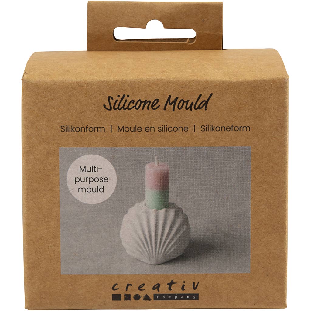 Creativ company siliconen vormen, schelpen kandelaar, h: 5,5 cm, l: 6,8 cm, b: 5,5 cm, 1 stuk