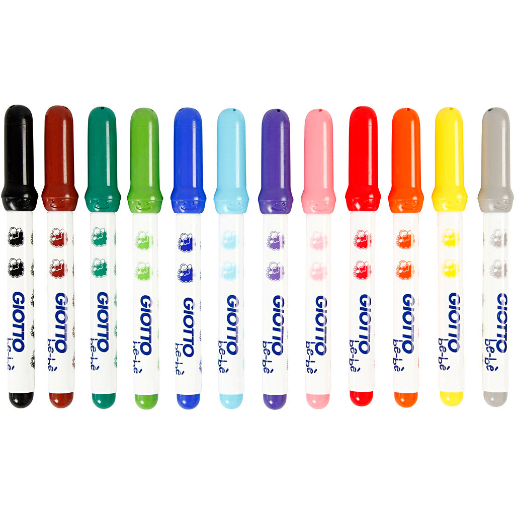 Giotto stiften, d 5 mm, lijndikte 1-3 mm, diverse kleuren, 12 stuk 1 doos