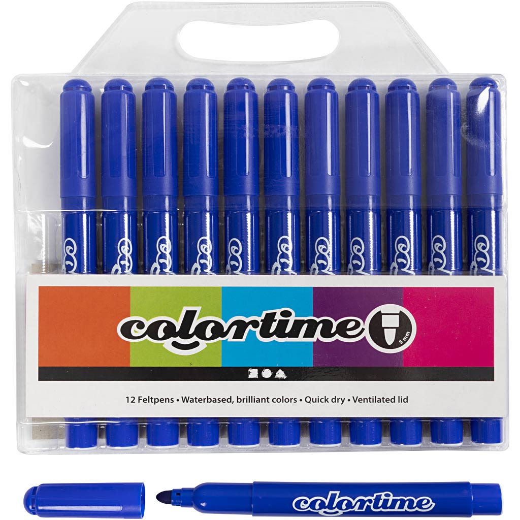 Blue Jumbo Markers, 12st.