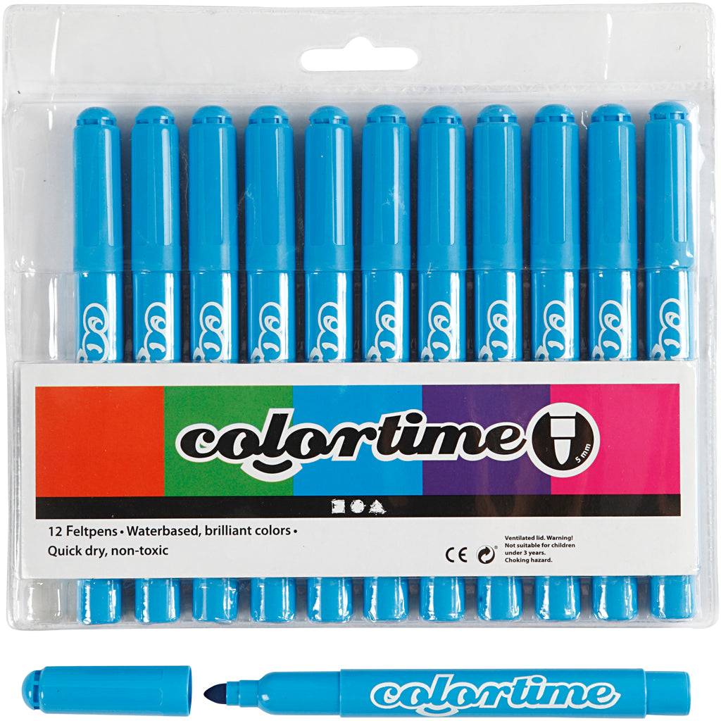 Creativ Company light blue Jumbo markers, 12st.