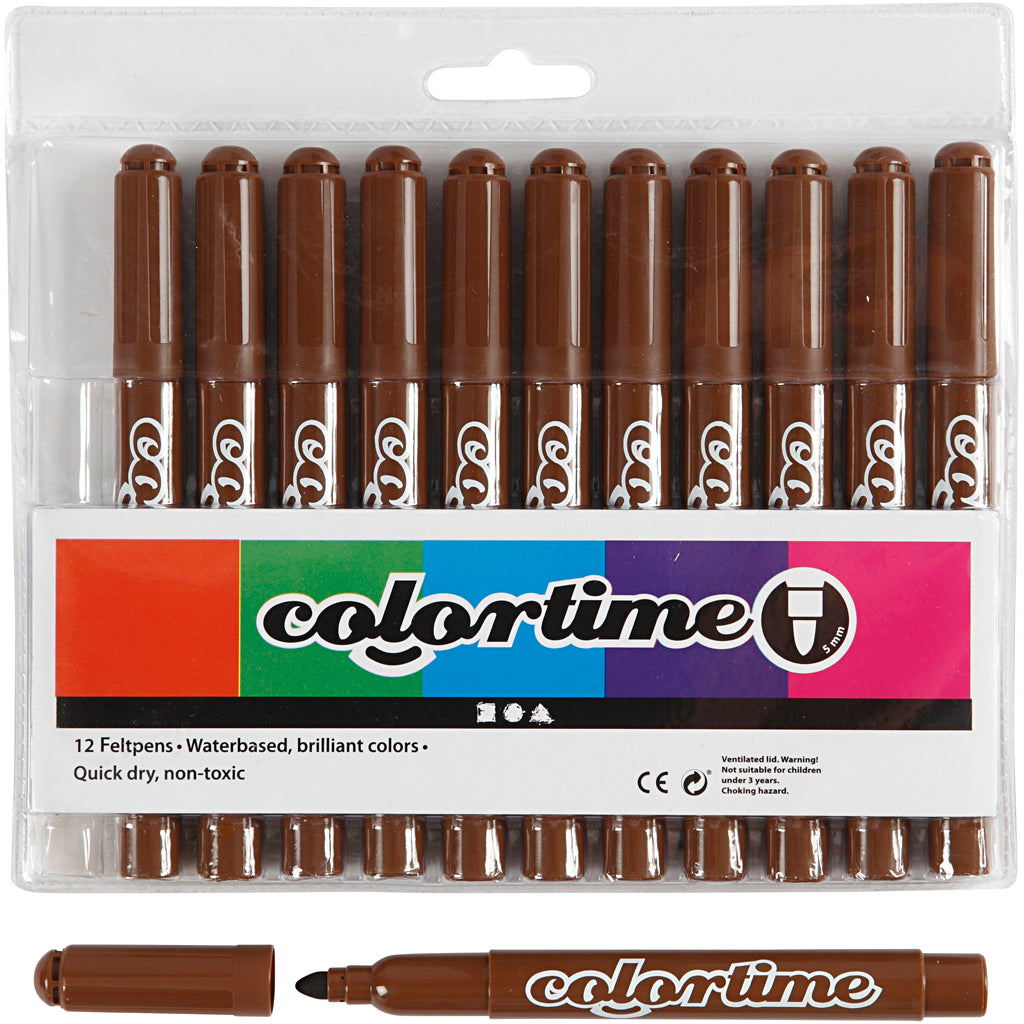 Brown Jumbo markers, 12st.