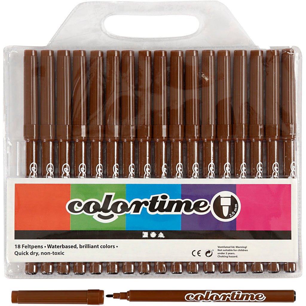 Brown markers, 18st.