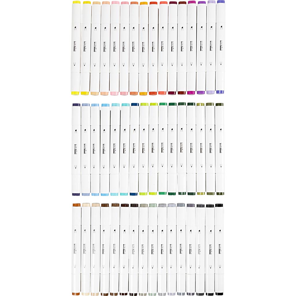 Creativ company tekenstift, lijndikte 1+8 mm, standaardkleuren, 48 stuk 1 doos