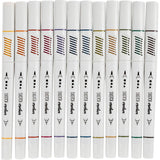 Pinn líníochta cuideachta Creativ, leithead líne 1+2-5 mm, dathanna pastel, 12 phíosa, 1 bhosca