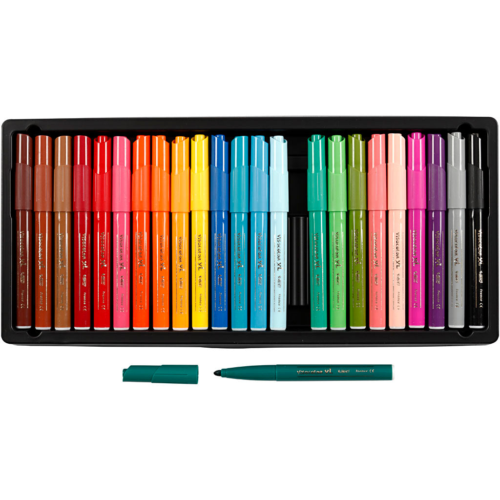 Bic visa color kleurstiften, lijndikte 3 mm, diverse kleuren, 24 stuk 1 doos