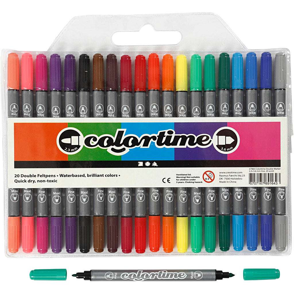 Double -sided markers - Basic colors, 20st.