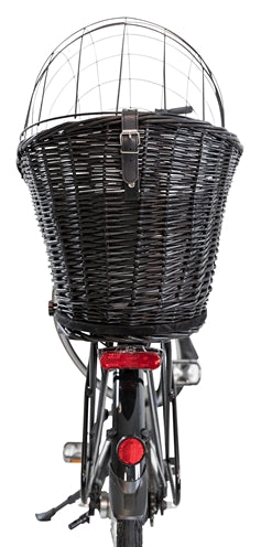 Trixie Bicycle Basket med Wire Dome på baksiden av svart