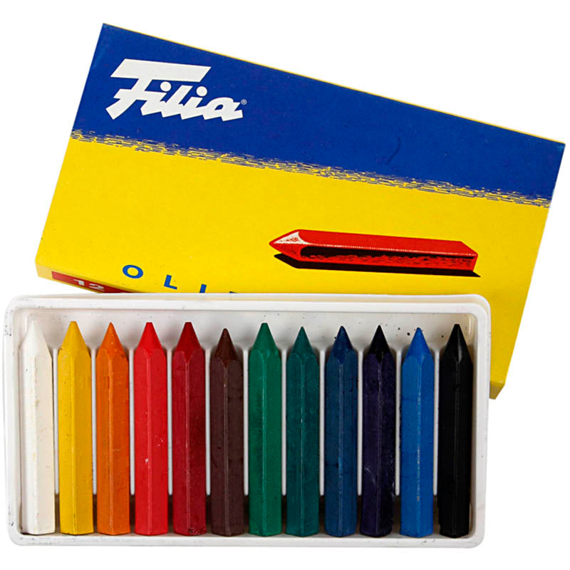 Filia oliekrijt, l: 6 cm, dikte 7x7 mm, 12 stuk 1 doos