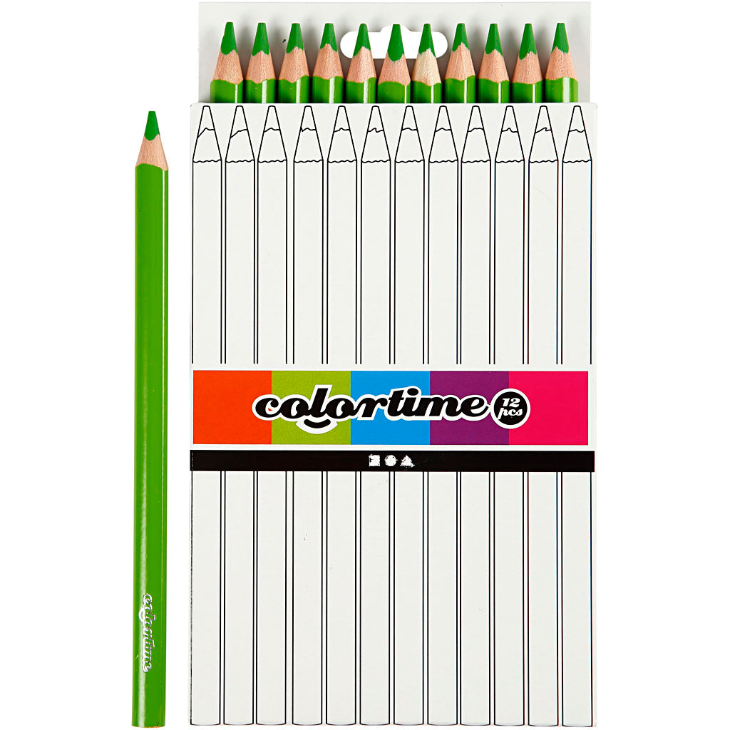 Triangular Jumbo Colored Pencils - Light Green, 12st.