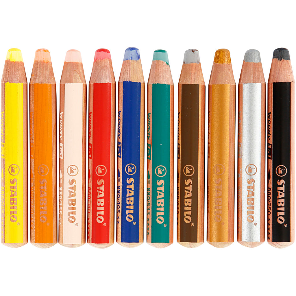 Stabilo Woody 3in1 colored pencils - 10 colors