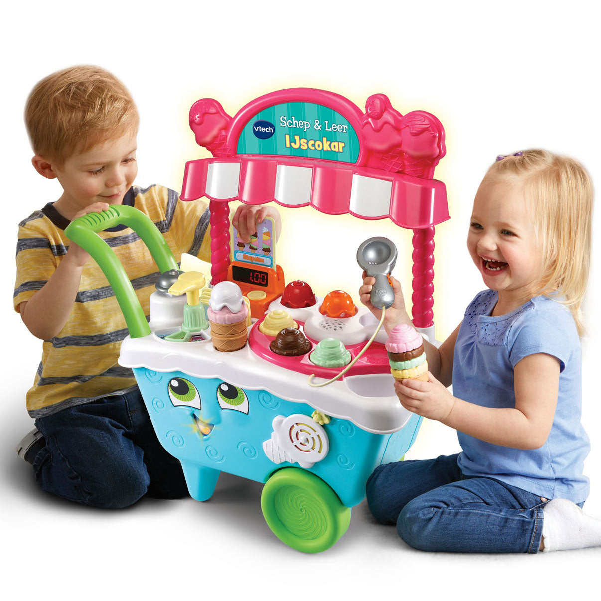 Vtech Ice Cream Scoop in pelle junior blu rosa 26 pezzi