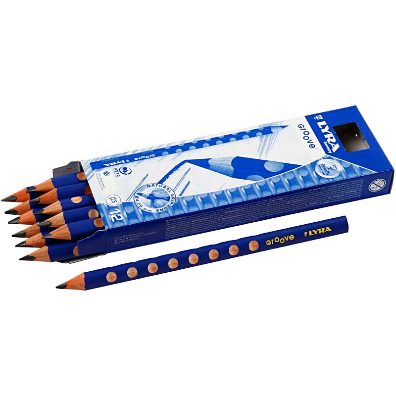 Lyra groove grafiet potloden, d 10 mm, b, vulling 4,25 mm, 12 stuk 1 doos