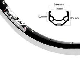 Rigida velg ryde 28 (622) zac-19 36 14 zwart (geslepen)