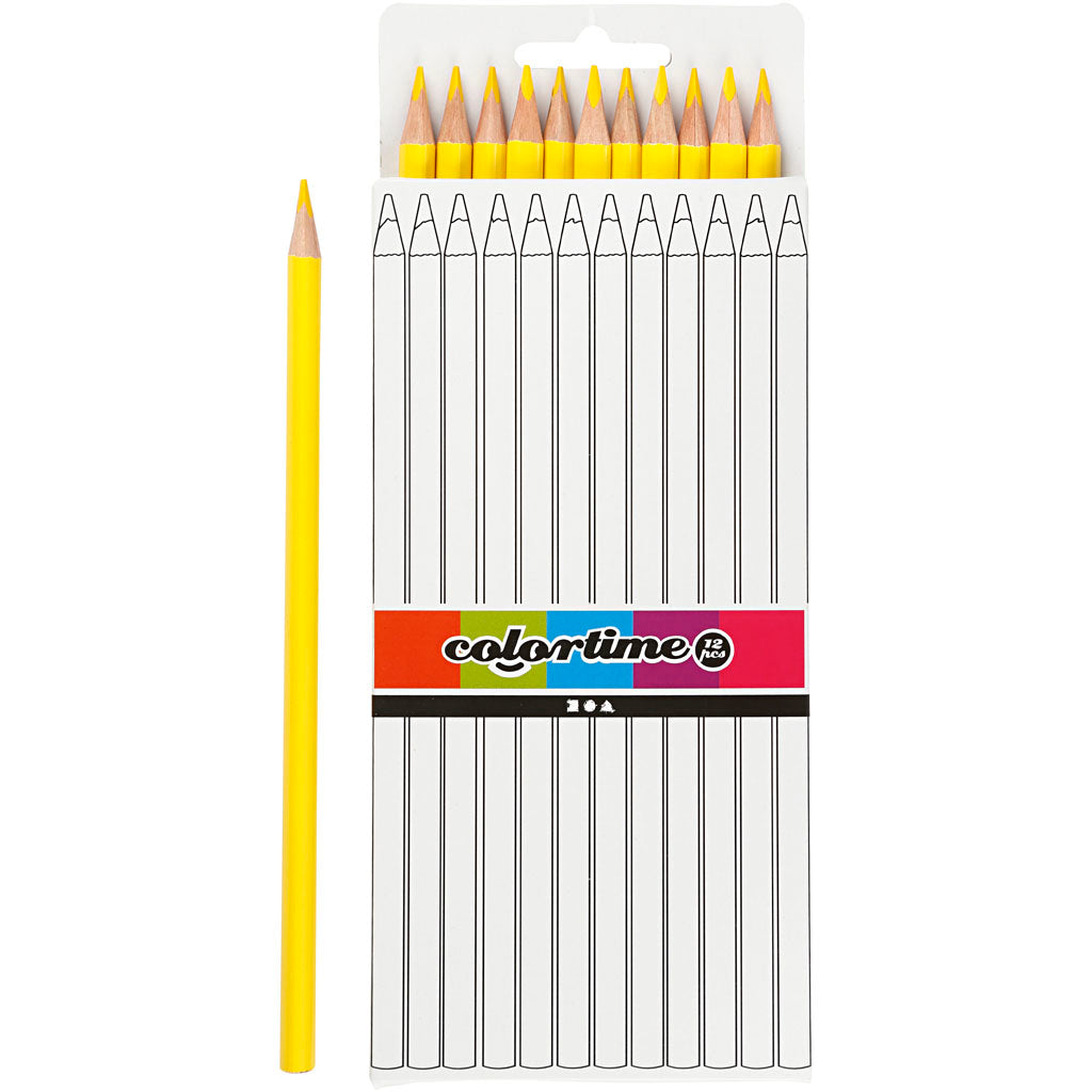 Creativ Company triangular colored pencils - yellow, 12st.