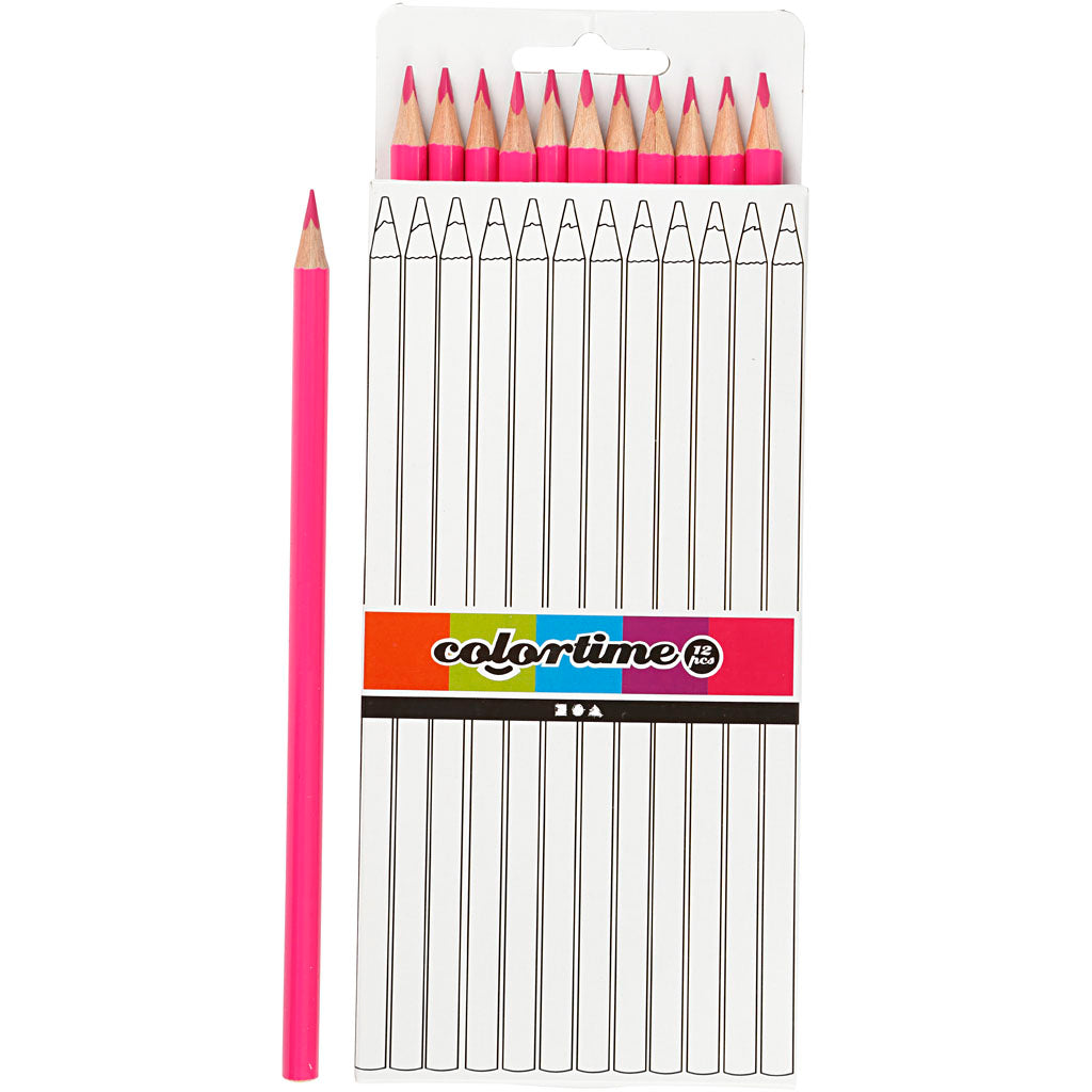 Triangular Colored Pencils - Pink, 12 pcs.