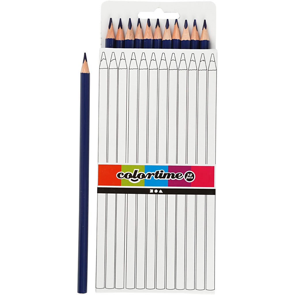 Triangular Colored Pencils - Dark Blue, 12 pcs.