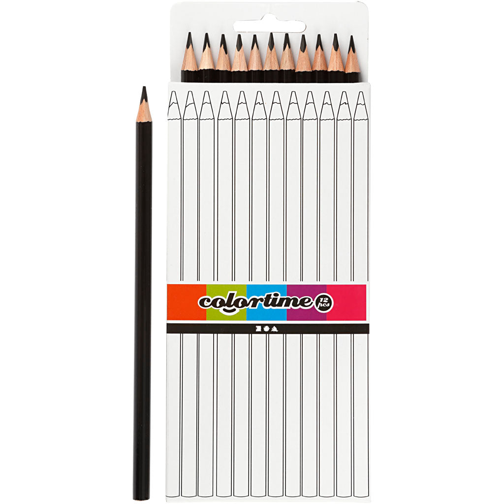 Creativ company triangular colored pencils black, 12st.
