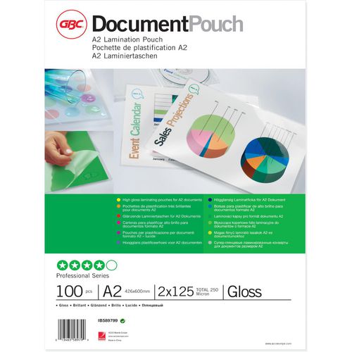 GBC laminating pouch A2 100 pcs
