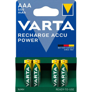 Varta batteries AAA 4 pieces rechargeable
