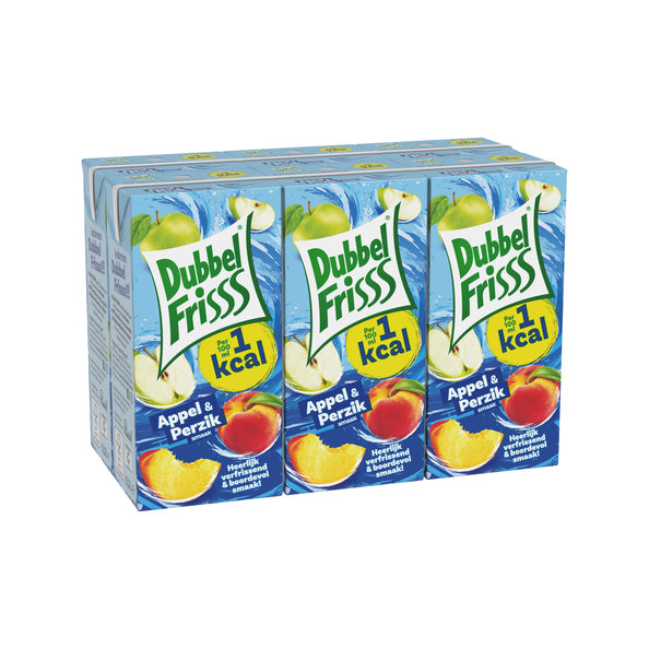 Dubbelfrisss maçã pêssego pacote 200 ml 5 x 6 embalagens