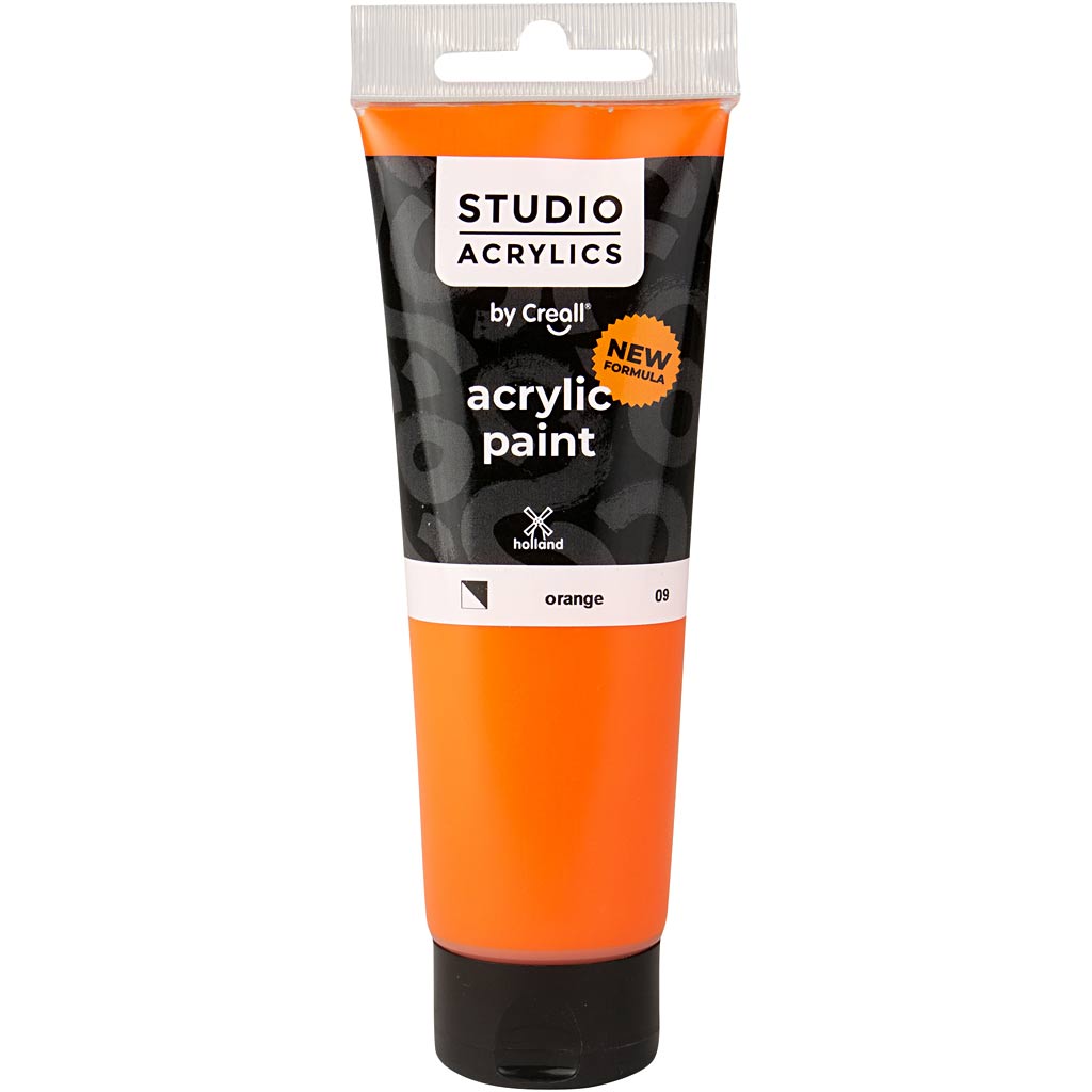 Creall studio acrylic paint, semi-opaque, orange (09), 120 ml 1 bottle