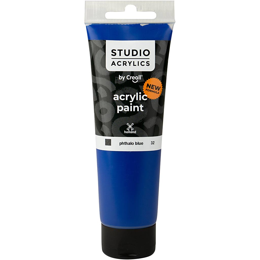 Creall studio acrylic paint, opaque, phtalo blue (32), 120 ml 1 bottle