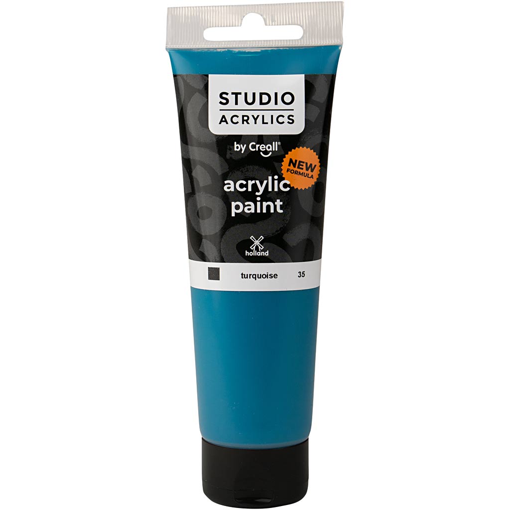 Creall studio acrylic paint, opaque, turquoise (35), 120 ml 1 bottle