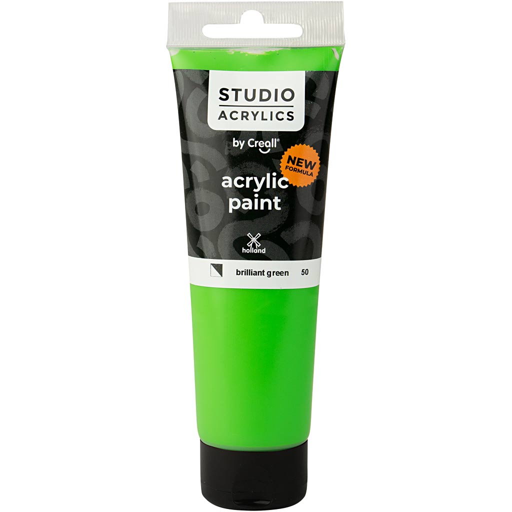 Creall studio acrylic paint, semi-opaque, brilliant green (50), 120 ml 1 bottle