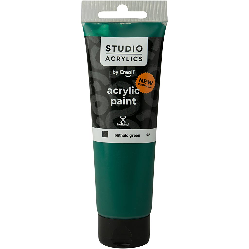 Creall studio acrylic paint, opaque, phtalo green (52), 120 ml 1 bottle