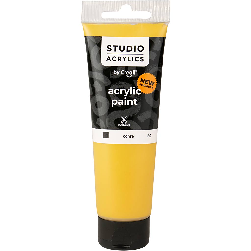 Creall studio acrylic paint, opaque, ochre (60), 120 ml 1 bottle