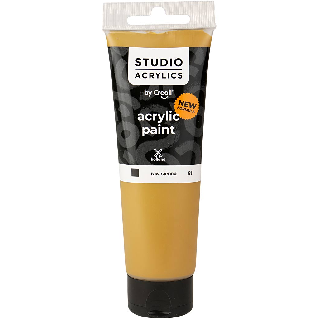 Creall studio acrylic paint, opaque, raw sienna (61), 120 ml 1 bottle