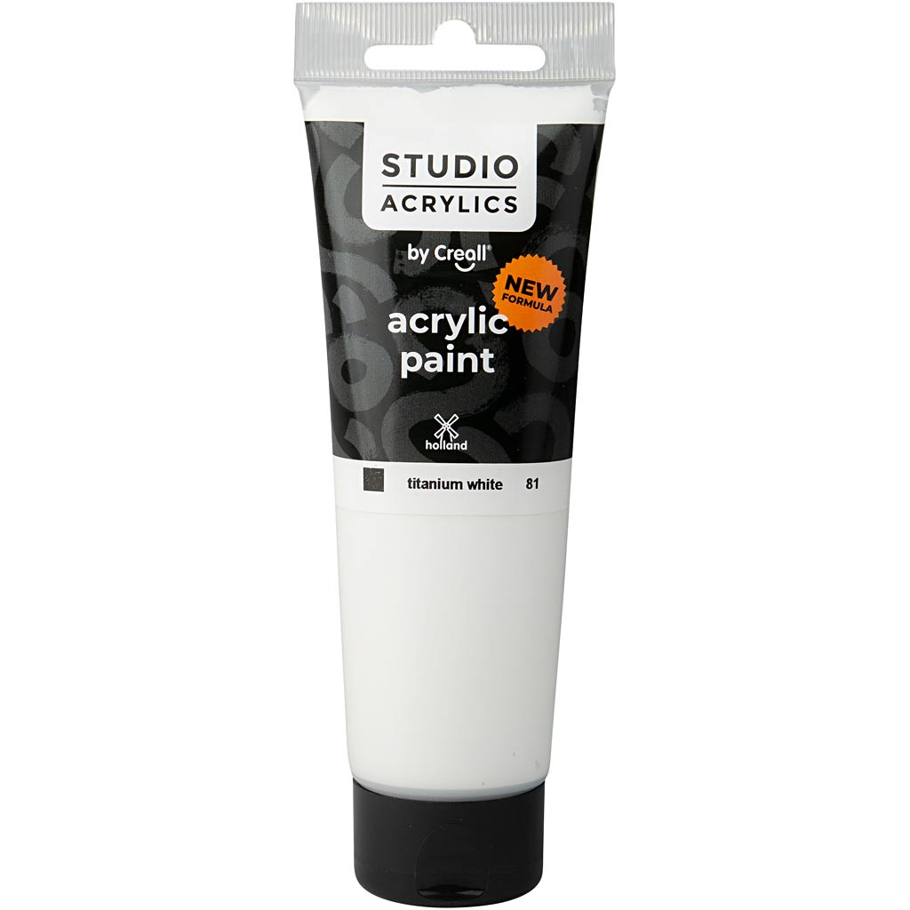 Creall studio acrylic paint, opaque, white (81), 120 ml 1 bottle